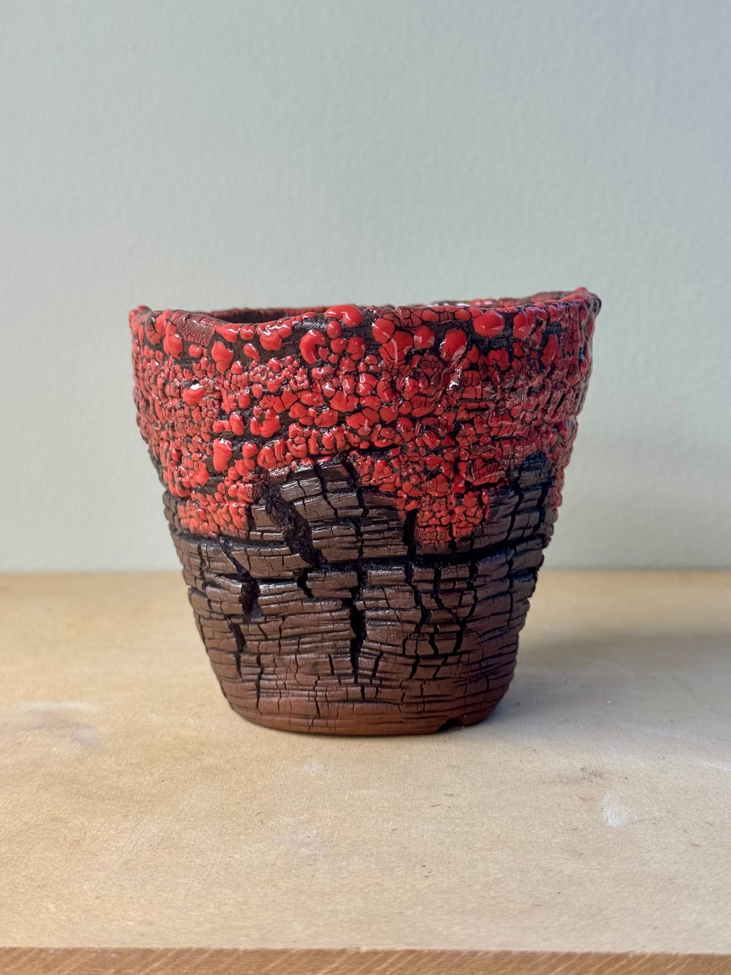 Red Brick Lava Flow - 3.75 x 3.5 x 3.25”