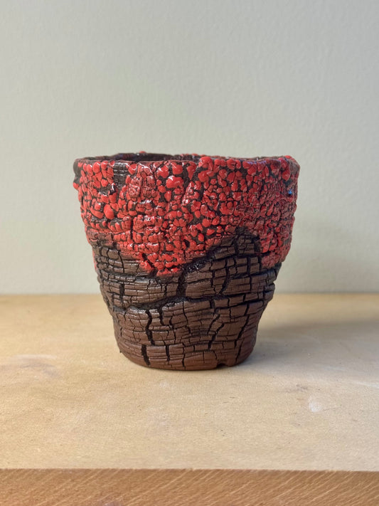 Red Brick Lava Flow - 3.75 x 3.5 x 3.25”