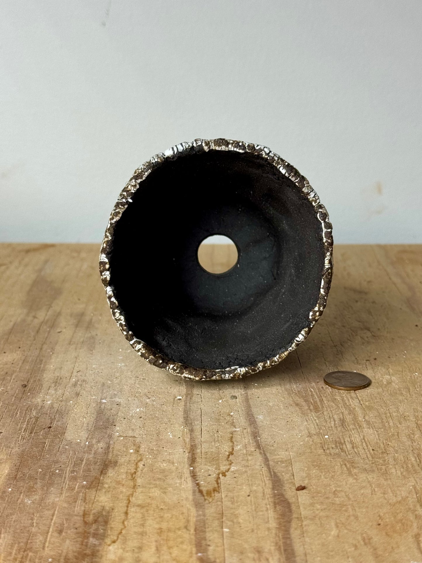 Lava Rock, crackle rim - 3.75 x 3.5 x 3.25”