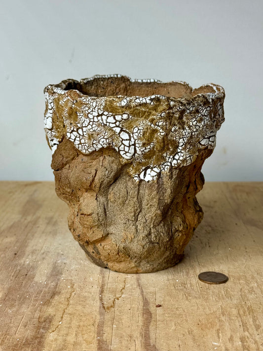 Sandstorm crackle rim - 4.75 x 4.5 x 4.75”